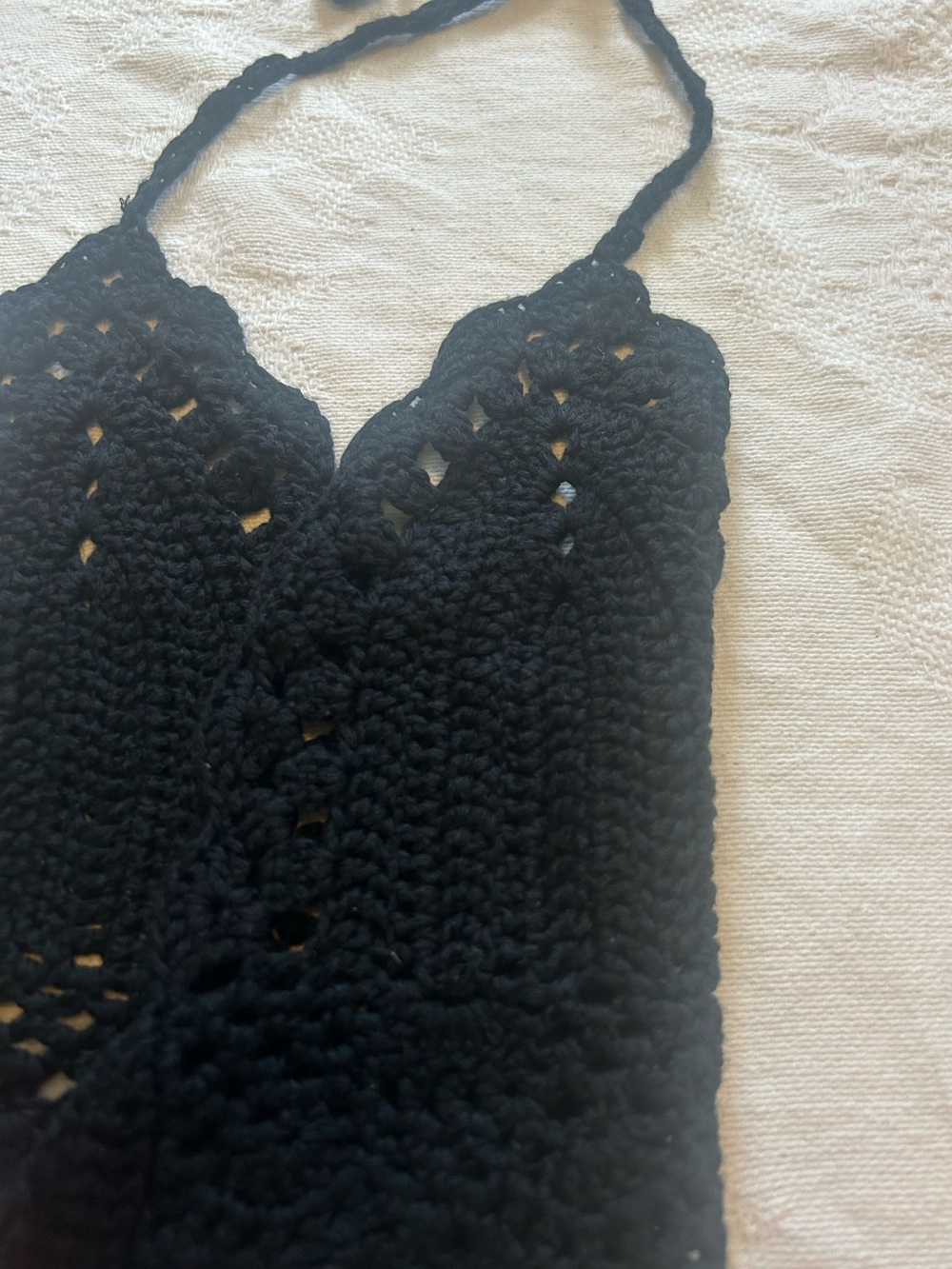 NWT Handmade Crochet Festival Halter Bralette - Black, one size - Picture 6 of 6